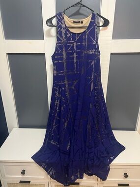Apt. 9 Royal Blue Abstract Print Sleeveless Dress